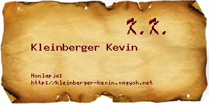 Kleinberger Kevin névjegykártya
